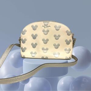 Kate Spade Cream and Silver Mickey Crossbody Bag